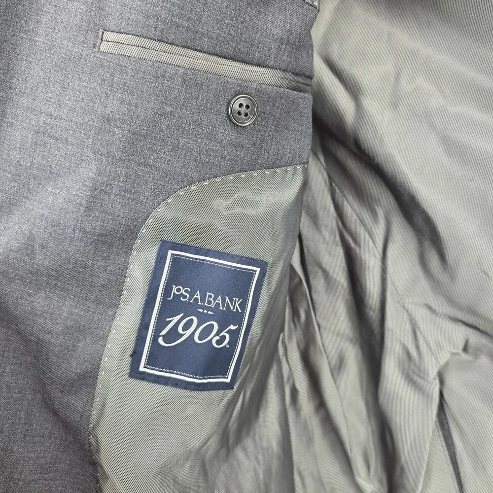 Jos a bank 1905 suit tailored fit blue 100% wool mens 48R blazer 40x37 pants new
